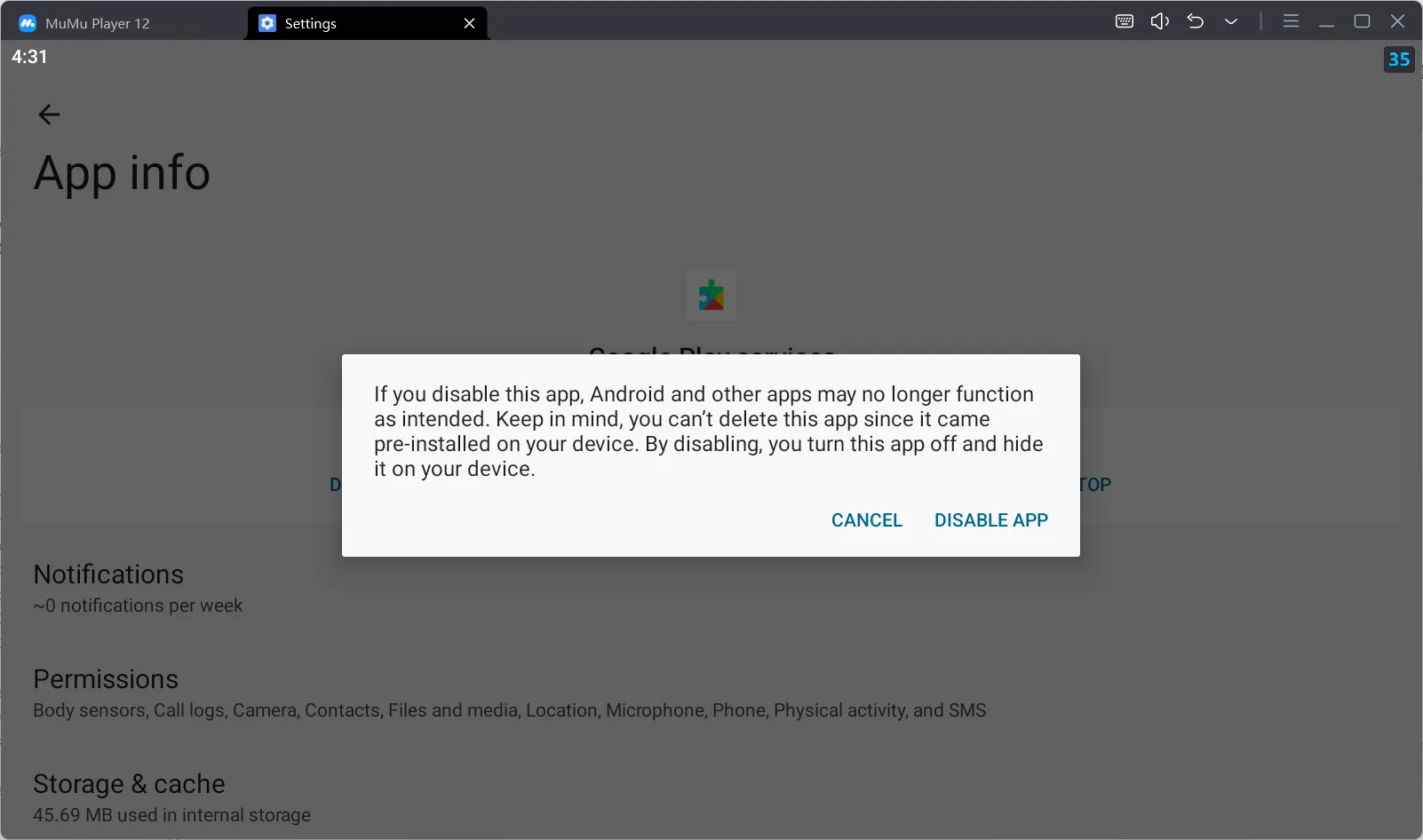 disable google service