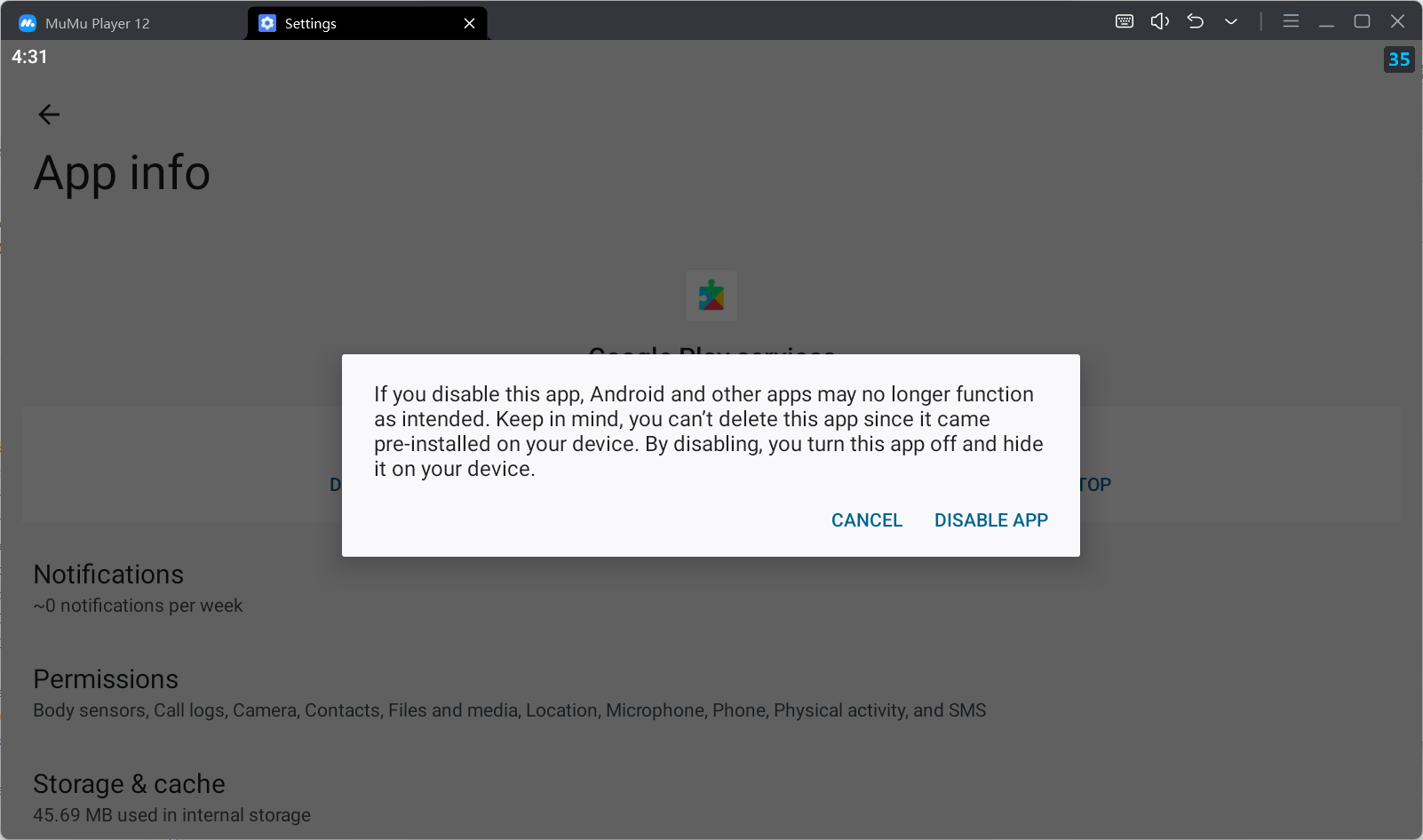 disable google service