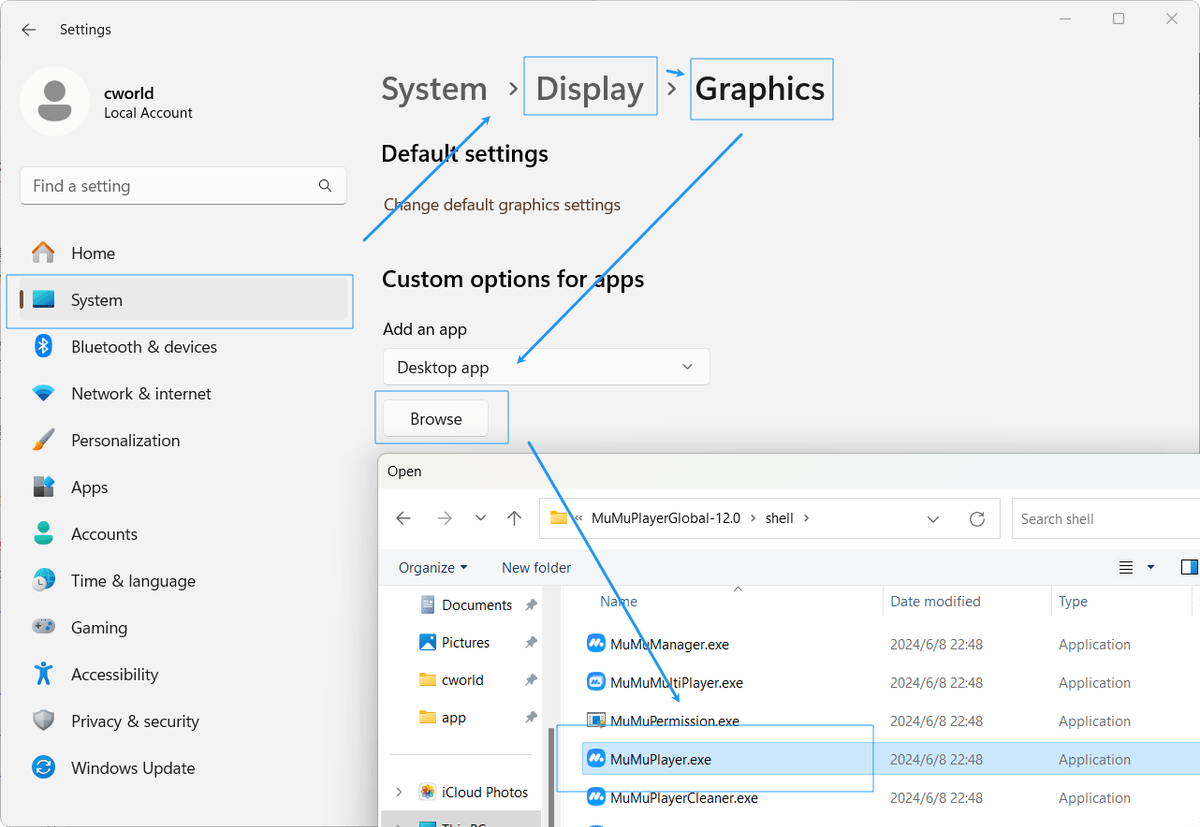 system graphic settings